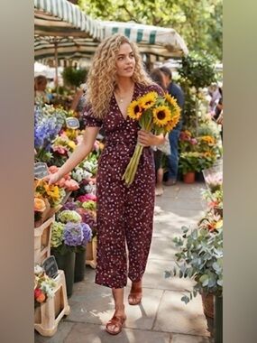 Faithfull the Brand Bonnie Jumpsuit in Berry Betina Floral -
NWT Size 4